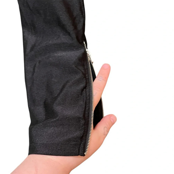 Shimmery black Dex leggings with zippers on legs, size Small - Picture 3 of 9